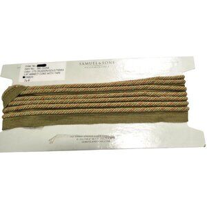 Retired Samuel & Sons 3.6 Y 1/4" Annecy Cord Tape 175 Celadon Gold Terra Border
